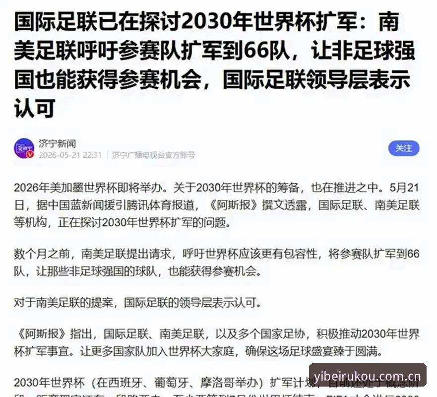 易倍体育赛事直播 世界杯扩军至66队?中国男足的实用机遇与全球足球格局深度解析